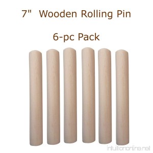 White Fabric Chef Hat Fits All Kids to Petite Adults (Wooden Rolling Pins 6-pc Pack) - B01LYCSIYC